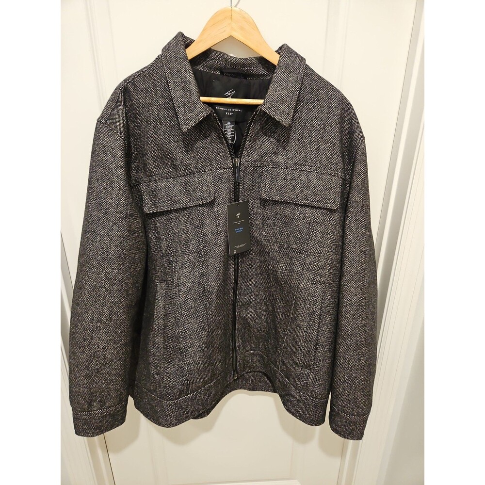 Shaquille O’Neal Men’s Wool Blend Zip Jacket 3XL Big & Tall Quilted Lined NWT